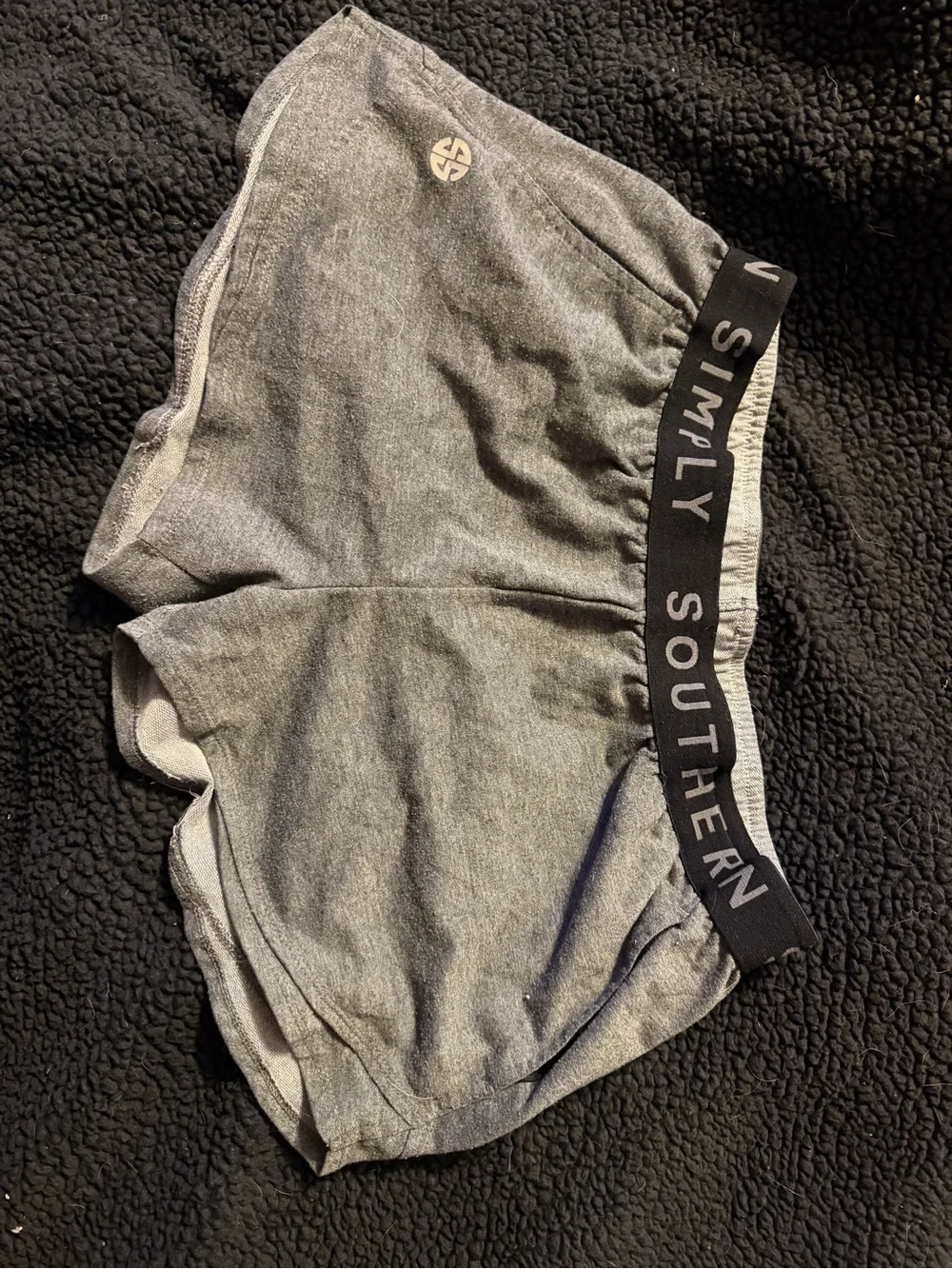Simply Southern Gray Athletic Lounge Shorts with Branded Waistband